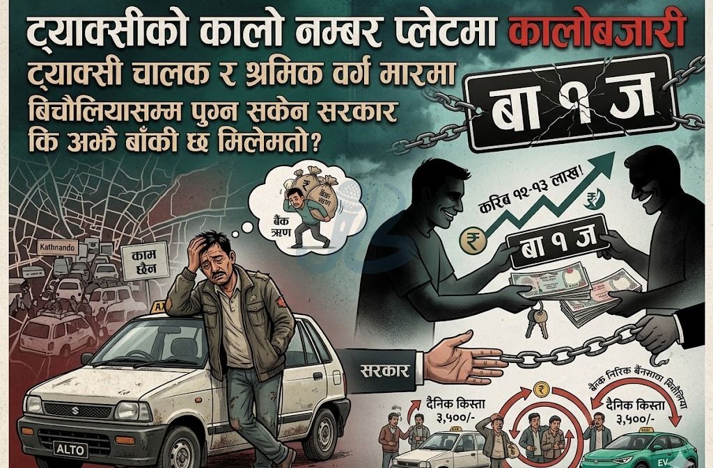 ट्याक्सीको कालो नम्बर प्लेटमा कालोबजारी : ट्याक्सी चालक र श्रमिक वर्ग मारमा, बिचौलियासम्म पुग्न सकेन सरकार कि अझै बाँकी छ मिलेमतो?